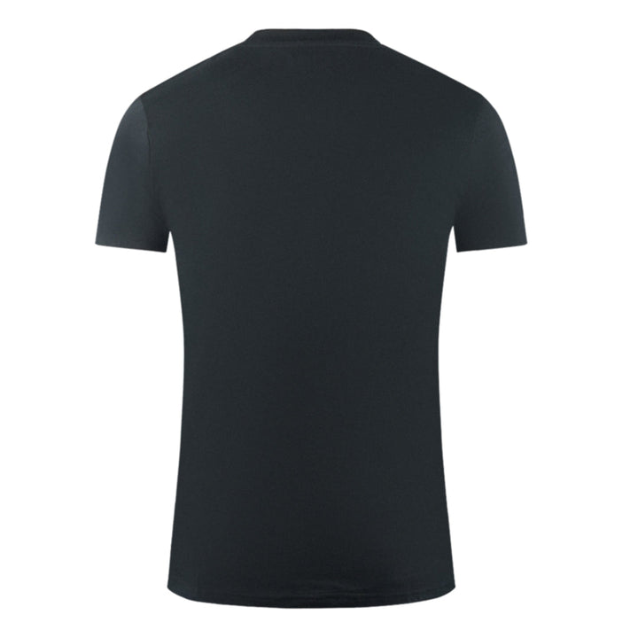 Aquascutum Large Bold London Aldis Brand Logo Black T-Shirt TS006 16 - Style Centre Wholesale