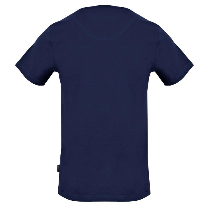 Aquascutum Stitched Aldis Logo Navy Blue T Shirt - Style Centre Wholesale